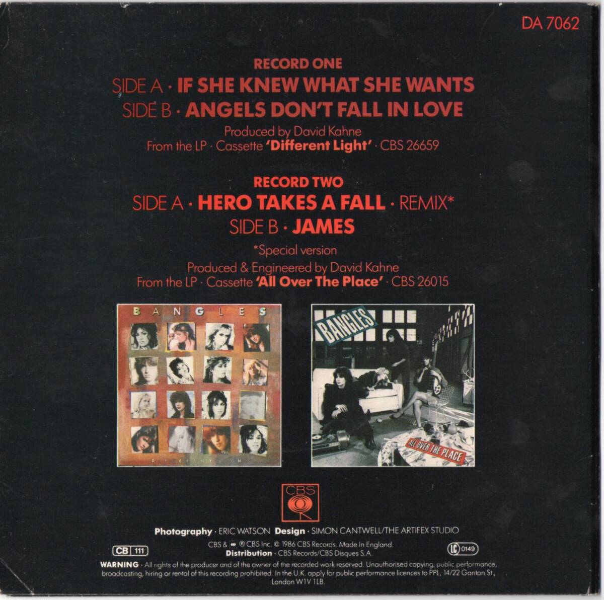 1980 годы браслет sThe Bangles If She Knew What She Wants и т.п. 2 листов комплект Британия . запись? одиночный запись DA 7062 Showa западная музыка?
