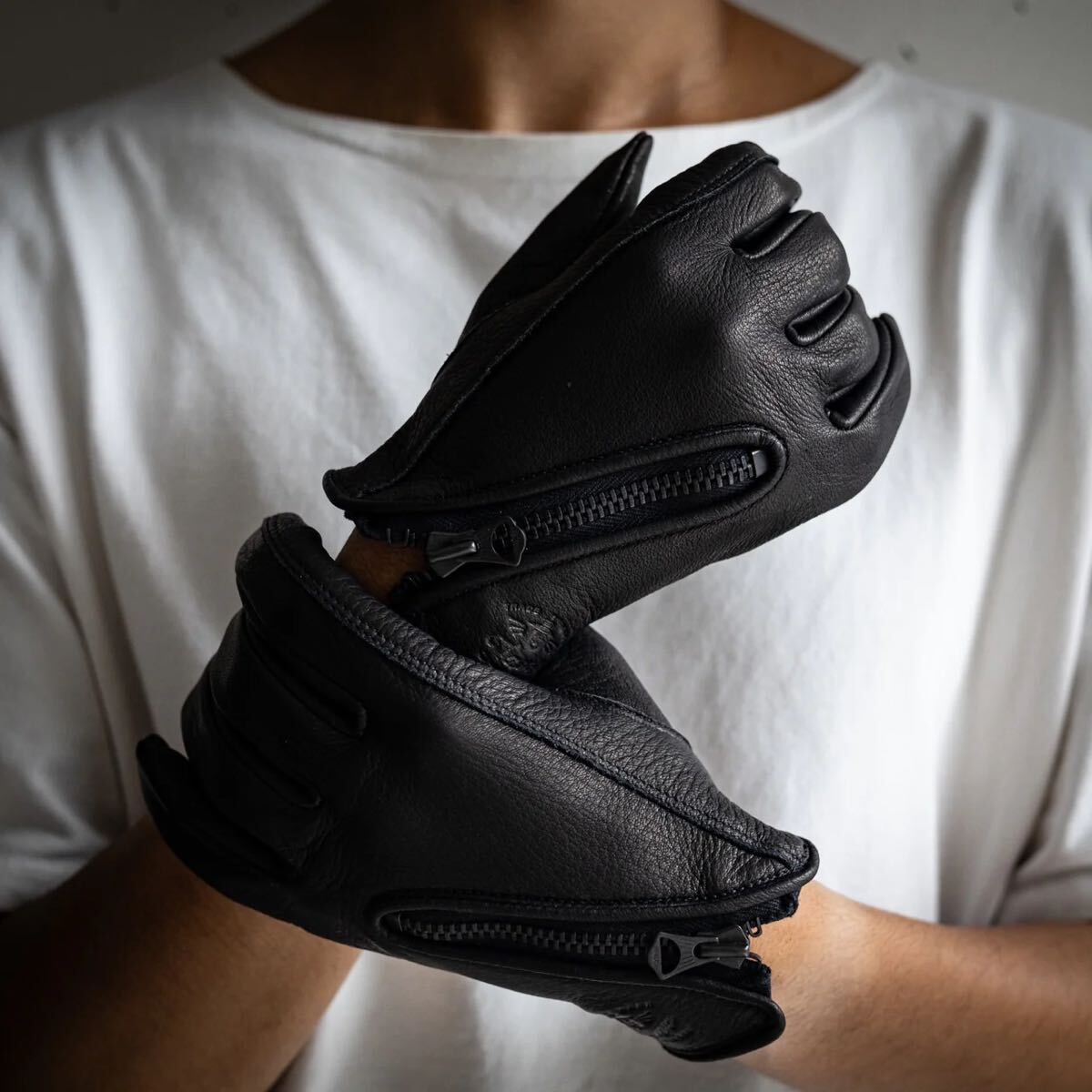 未使用限定LAMP GLOVES -ランプグローブスUTILITY GLOVE ZIPPER F/F- BLACK/BLACK Mサイズ完売品