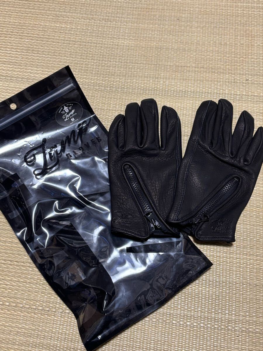 未使用限定LAMP GLOVES -ランプグローブスUTILITY GLOVE ZIPPER F/F- BLACK/BLACK Mサイズ完売品
