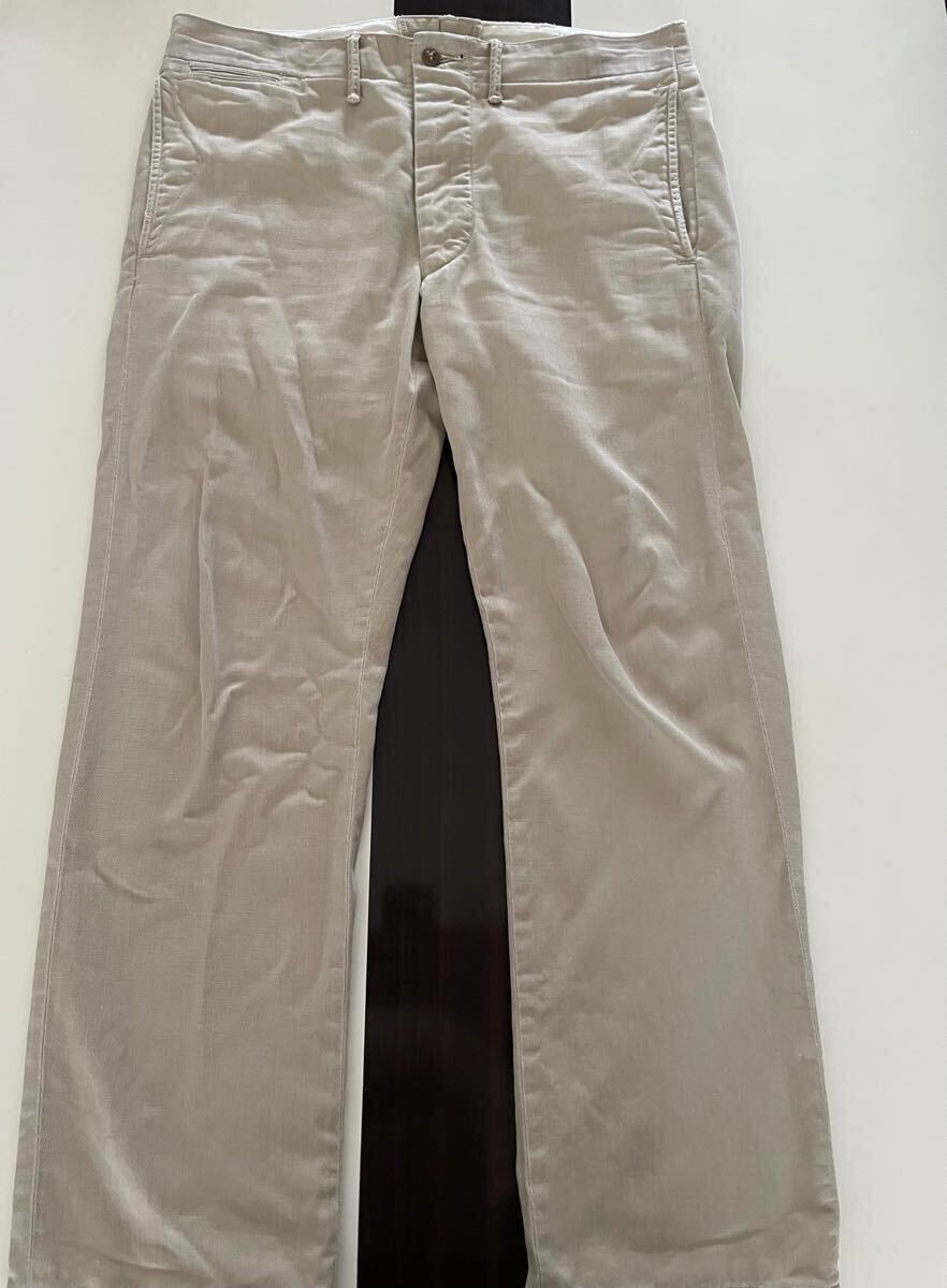 RRL オフィサーズ チノ トラウザーズ ミリタリー フィールドクロス ライトベージュ