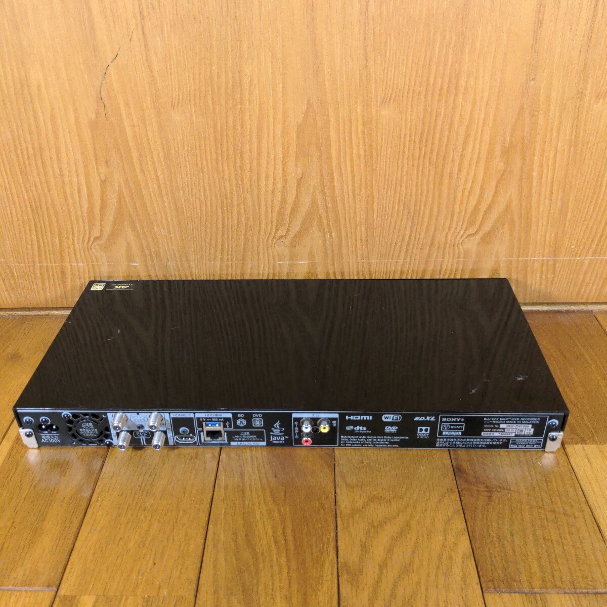 SONY　BDZ-ZW1500　ブルーレイレコーダー　HDD 1TB　2番組同時録畫　動作品 リモコン　b-casカード　電源コード 2133