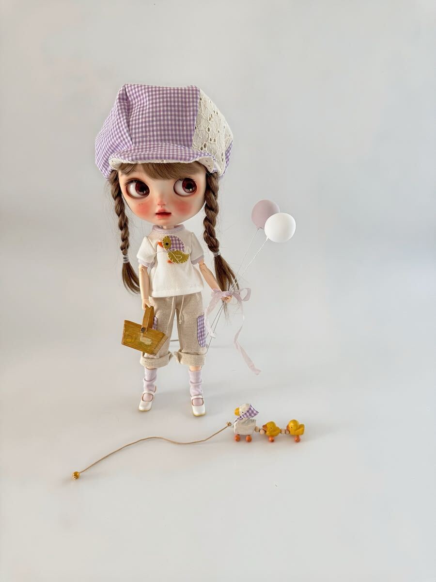 アヒルの親子とアンティークバスケット12點(diǎn)セット Blythe outfit ブライス ブライスアウトフィット カスタムブライス オビツ22 ドール服