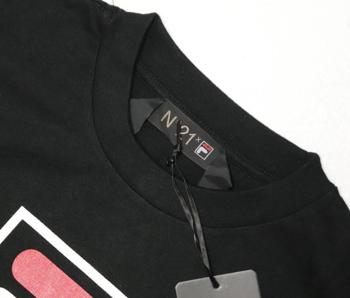  обычная цена 16000 новый товар подлинный товар N°21 × FILAnmero Vent u-no filler вырез лодочкой большой размер футболка M 12-C100 унисекс чёрный 