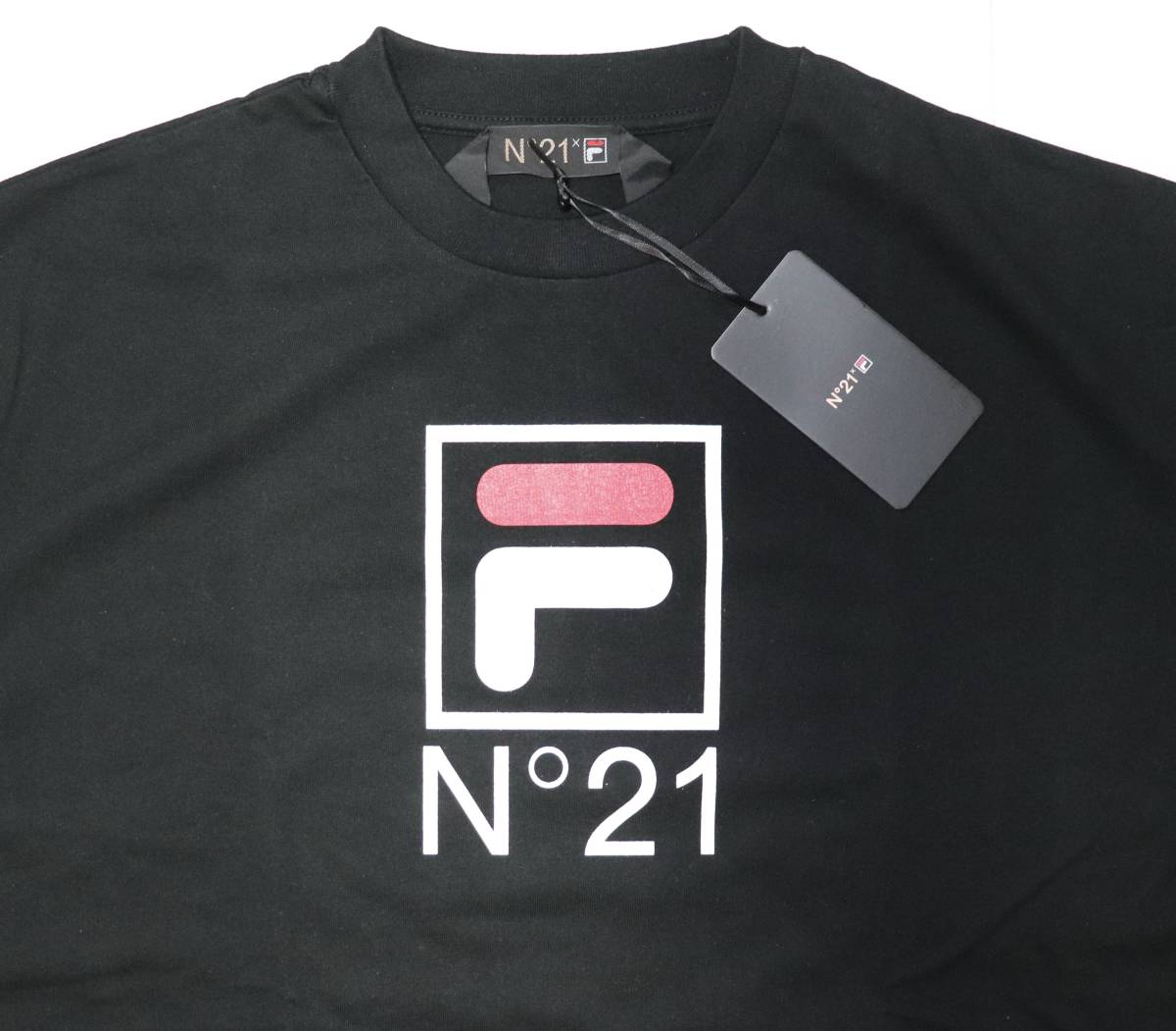  обычная цена 16000 новый товар подлинный товар N°21 × FILAnmero Vent u-no filler вырез лодочкой большой размер футболка M 12-C100 унисекс чёрный 