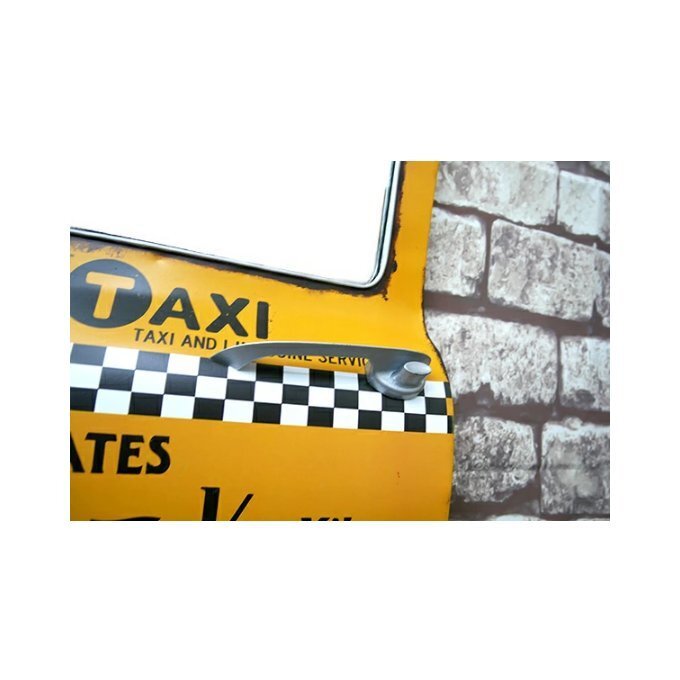 アメリカンレトロ ドア型プレート ブリキ アメリカ雑貨 壁掛け TAXI タクシー 鏡付き BZ-247