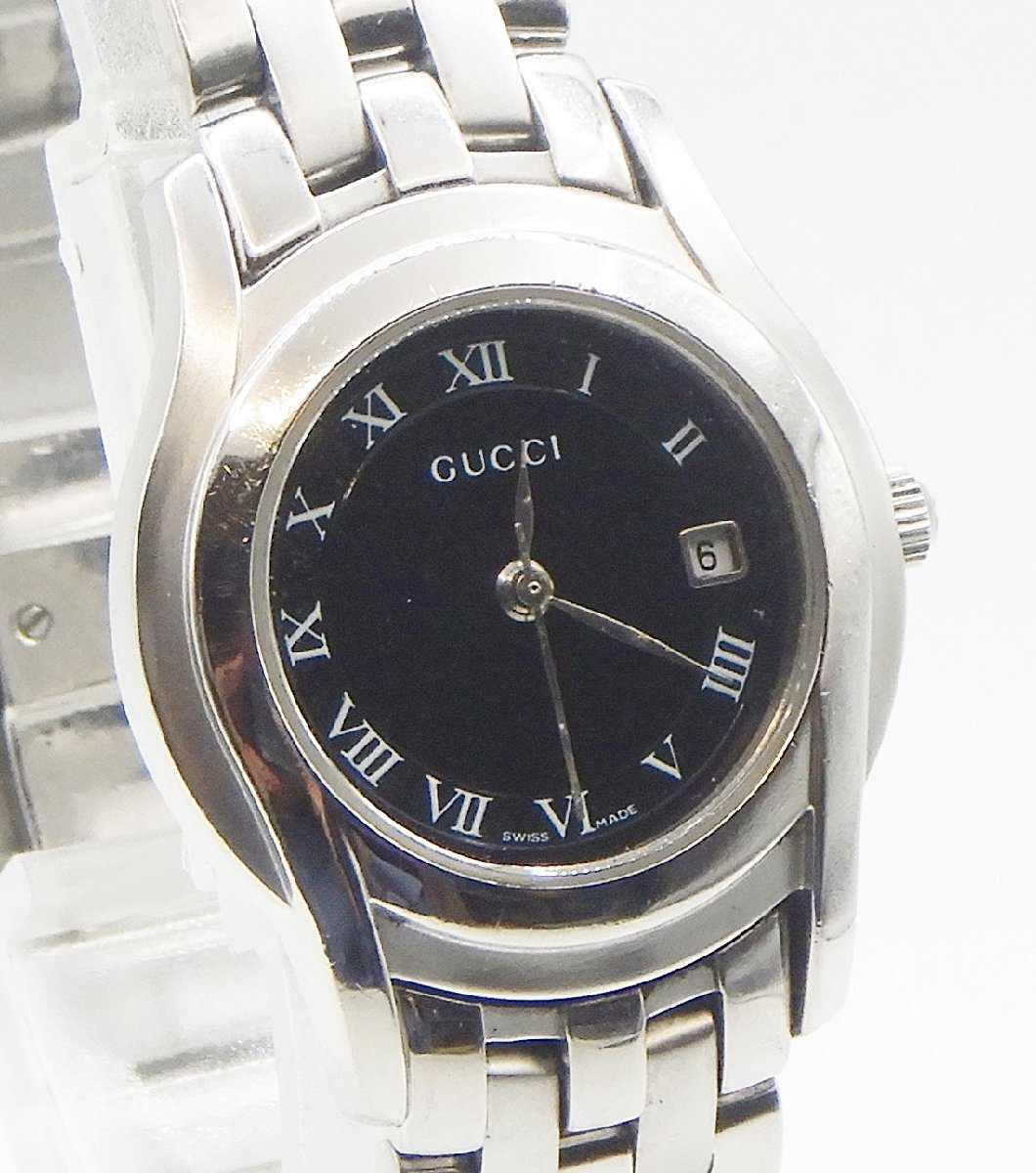 当店在庫してます！ 『5500L』 GUCCI☆グッチ クオーツ 黒文字盤 腕時計 レディース 時計