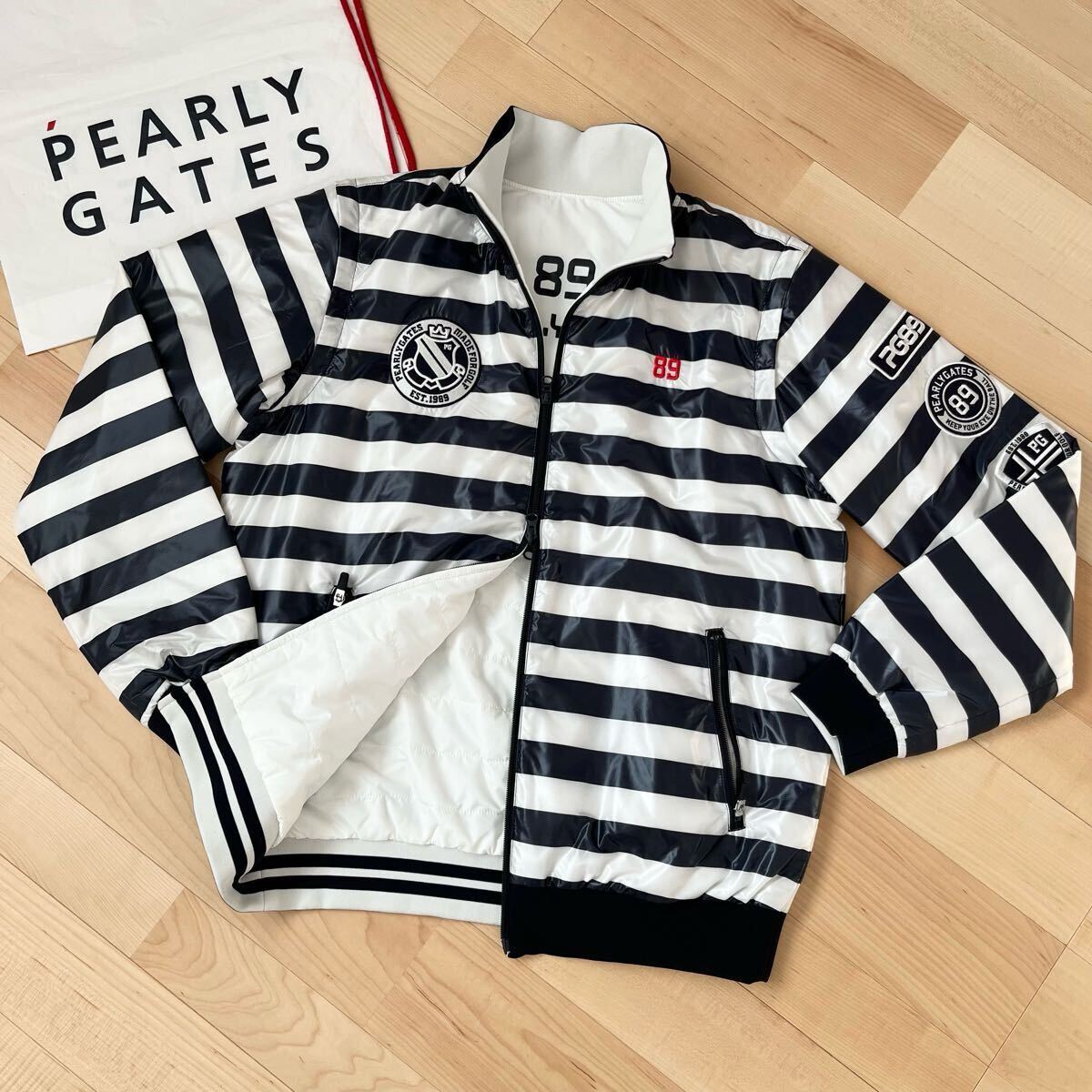 ★パーリーゲイツ ボーダー柄 4WAY リバーシブルジャケット ベスト メンズ ★送料無料 正規品_画像1