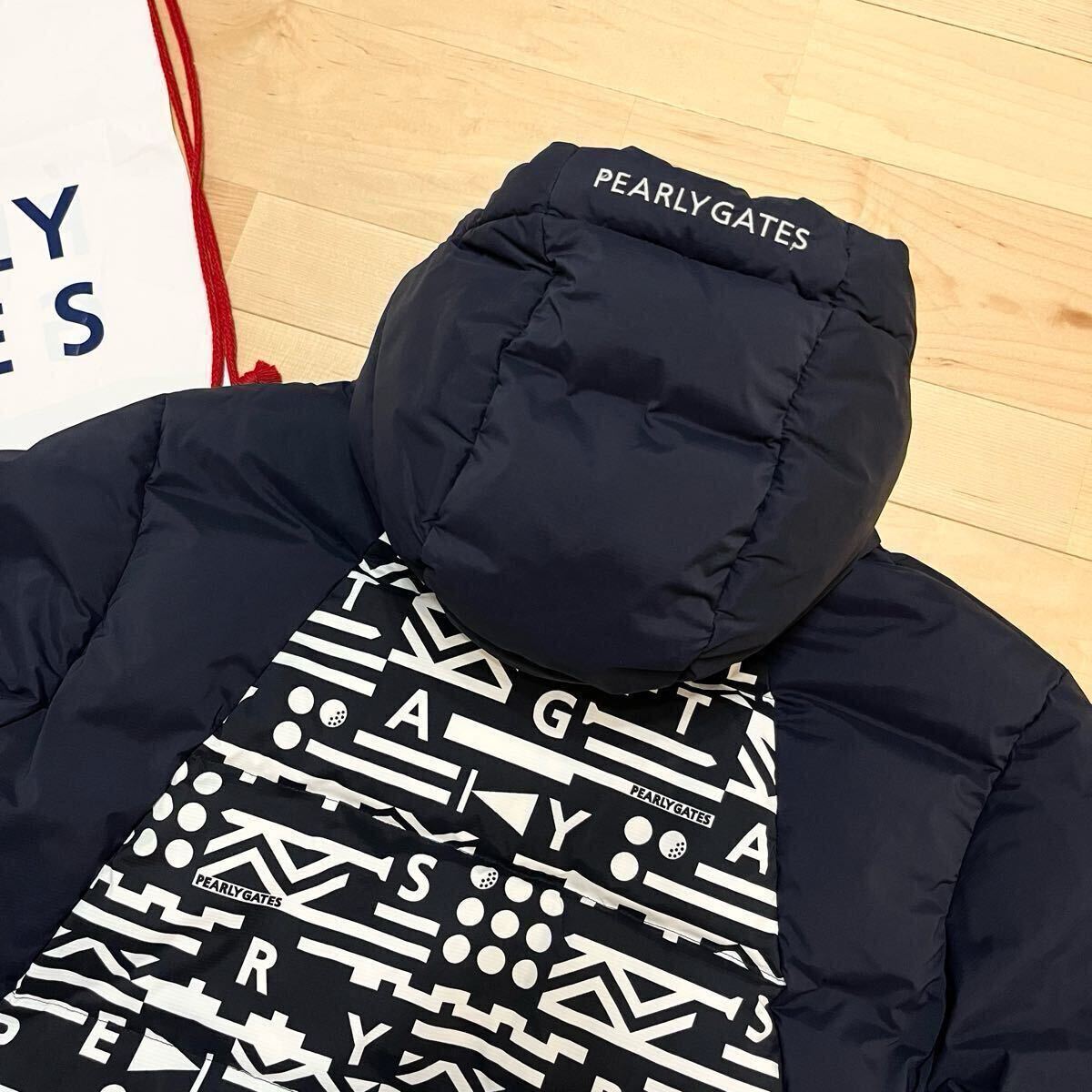 ★極美品 パーリーゲイツ ロゴ総柄 ダウンジャケット スニードブルゾン メンズ ★送料無料 正規品 _画像8