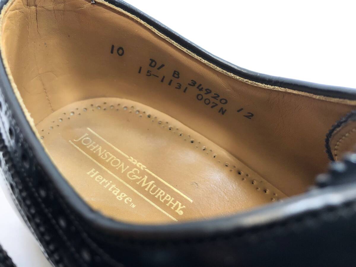 ★ JOHNSTON & MURPHY　HERITAGE 　ジョンストンアンドマーフィ　　黒　米國制　10 D