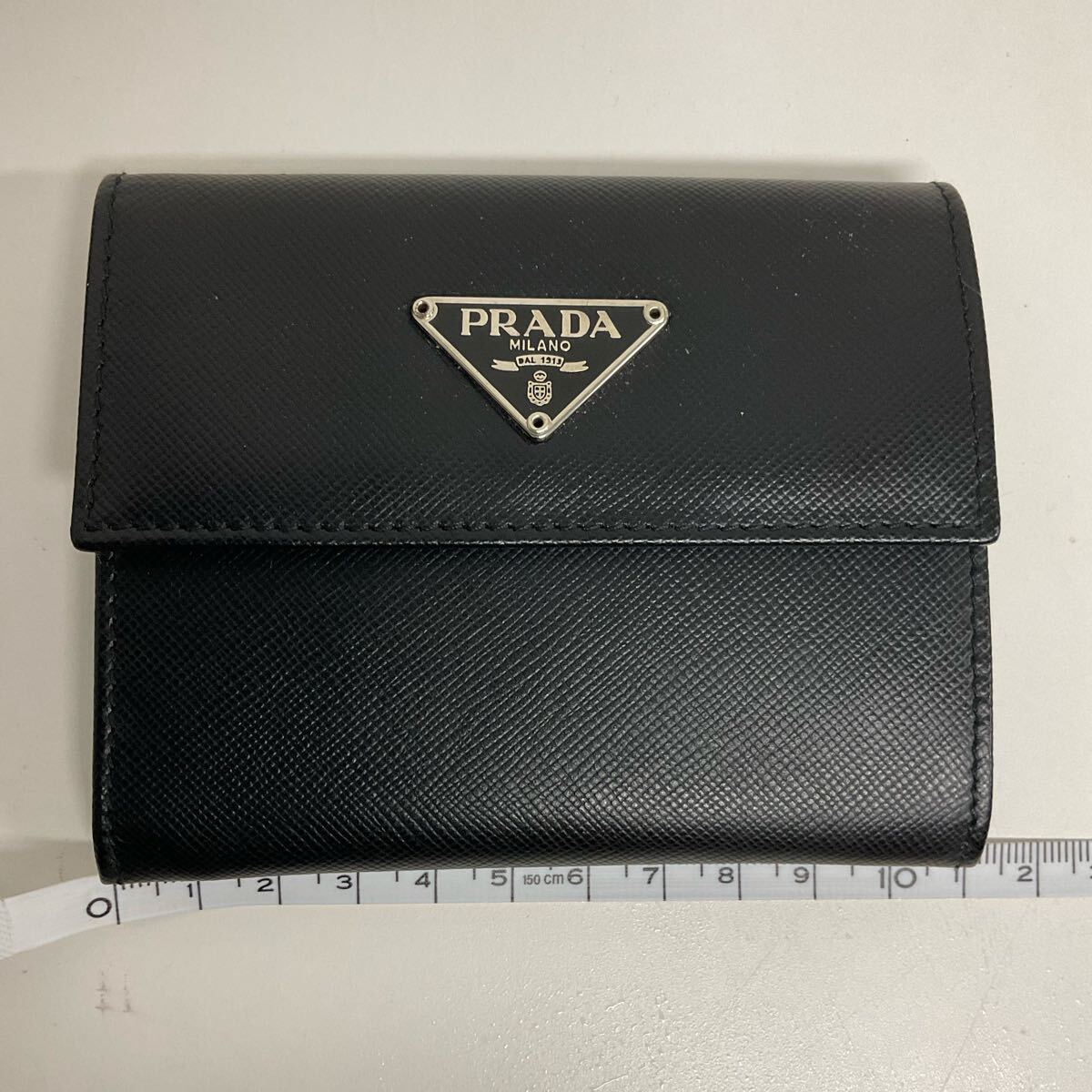 D683-60◆ PRADA プラダ サフィアーノ M171 ブラックレザー コインケース 小銭入れ カードケース 箱あり