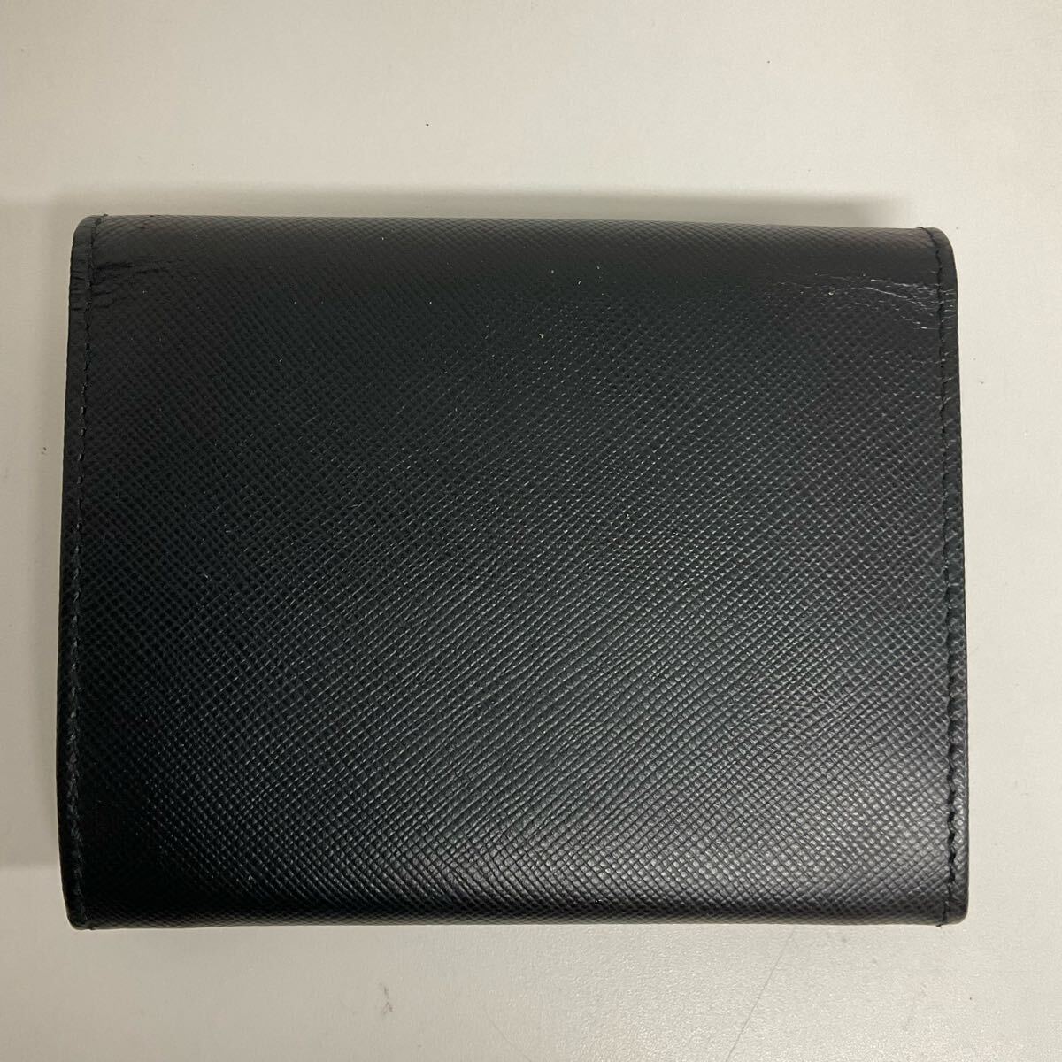 D683-60◆ PRADA プラダ サフィアーノ M171 ブラックレザー コインケース 小銭入れ カードケース 箱あり