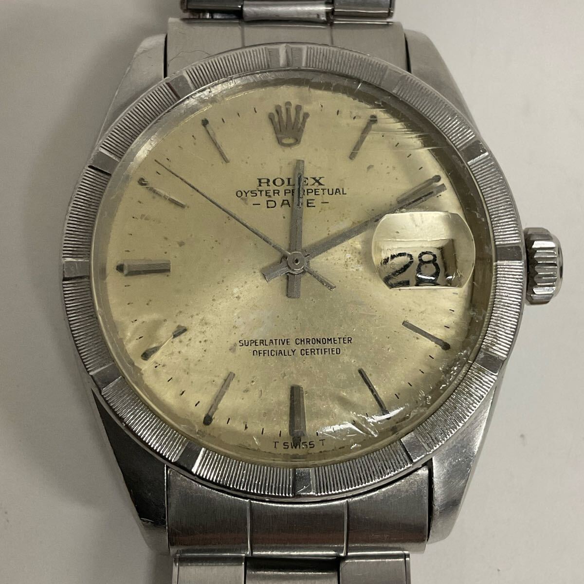 代EB152-60◆ ROLEX ロレックス オイスターパーペチュアル Ref 1501 シルバー デイト 自動巻き 腕時計【稼働?現(xiàn)狀品】