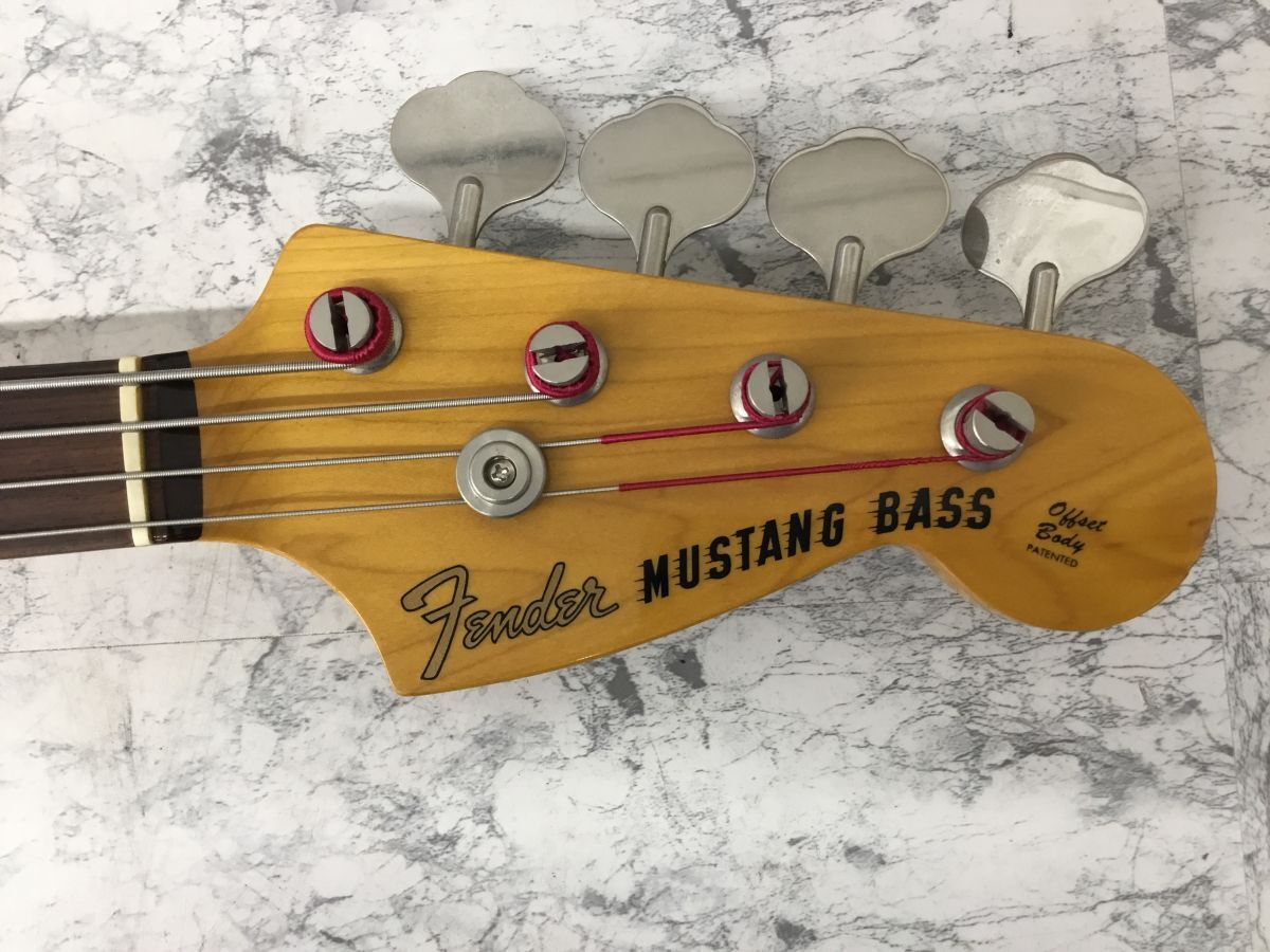 ●営KW614-160【音出し確認(rèn)済】Fender japan フェンダージャパン mustang Bass ムスタングベース / シールド?チューナー ケース付き /u