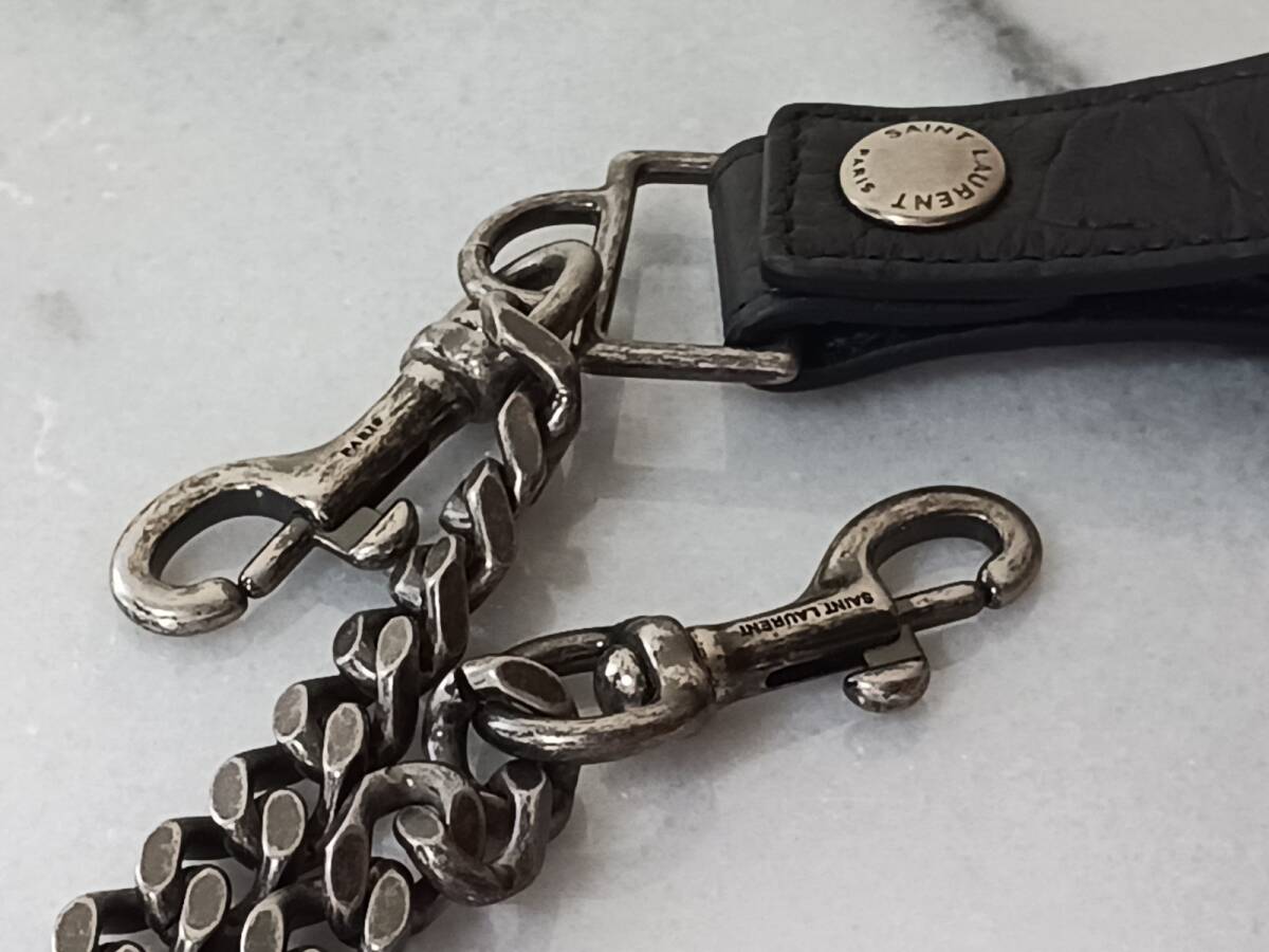交渉中サンローランパリ ウォレットチェーン saintlaurentparis SaintLaurentPARISウォレットチェーン(サンローラン レザー付き