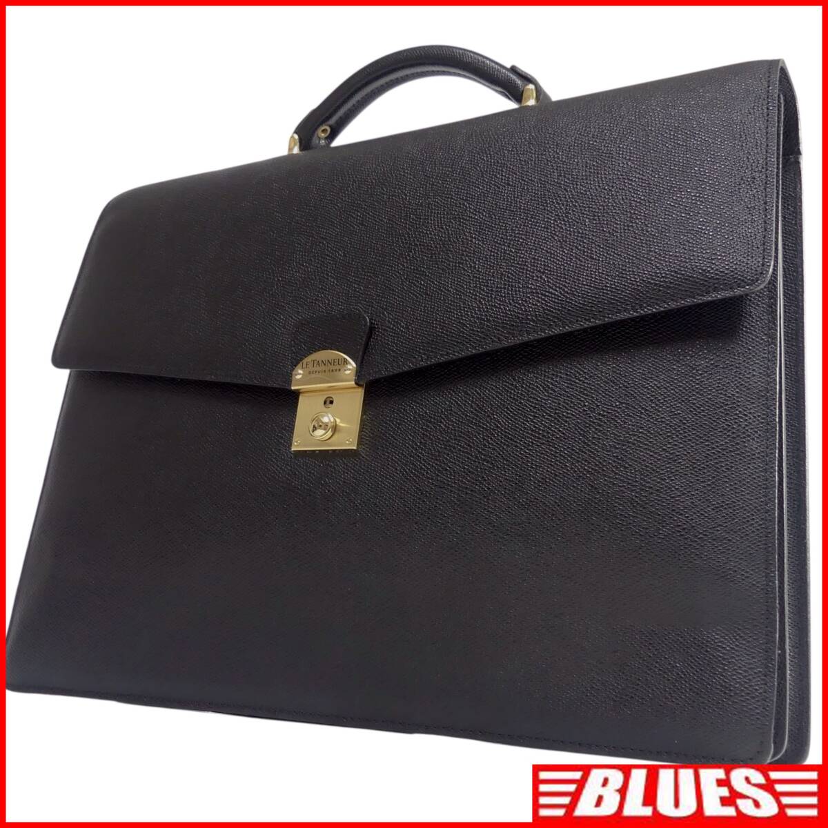 即決★LE TANNEUR★オールレザービジネスバッグ ルタヌア メンズ 黒 本革 ブリーフケース 本皮 通勤 カバン 出張 鞄 かばん A4 書類