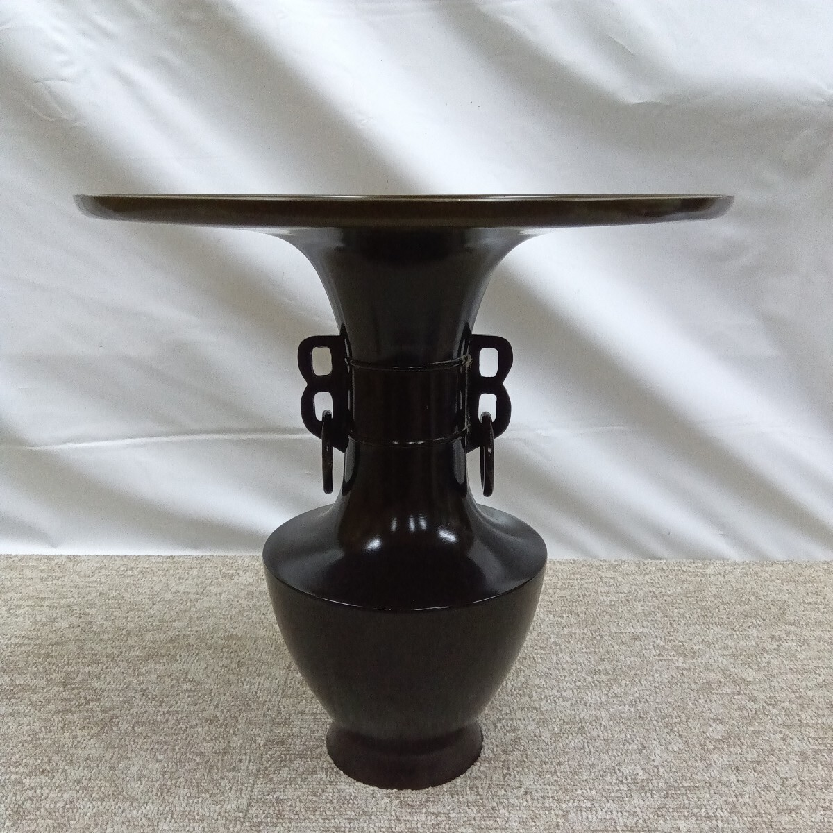 No3239 唐銅 一文字池坊 薄端 銅製 花器 華道具 茶道具 金工 送料無料 No3239 唐銅 一文字池坊 薄端 銅製 花器 華道具 茶道具 金工