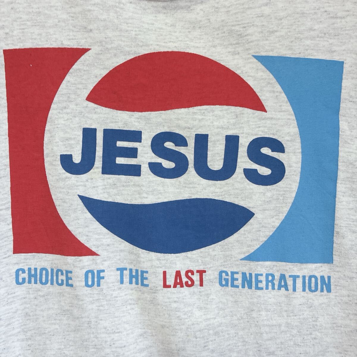 90s USA制 JESUS PEPSI COLA パロディ シングルステッチ Tシャツ キリスト 神 ペプシ コーラ 風刺 ユーモア 宗教 信仰 XL