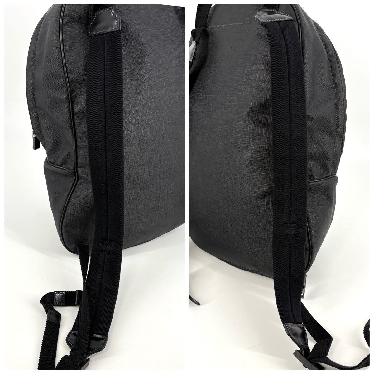 ●極美品/希少!!! GUCCI グッチ リュック バックパック ソーホー インターロッキング ビジネス メンズ pvc レザー ブラック pc A4収納可能