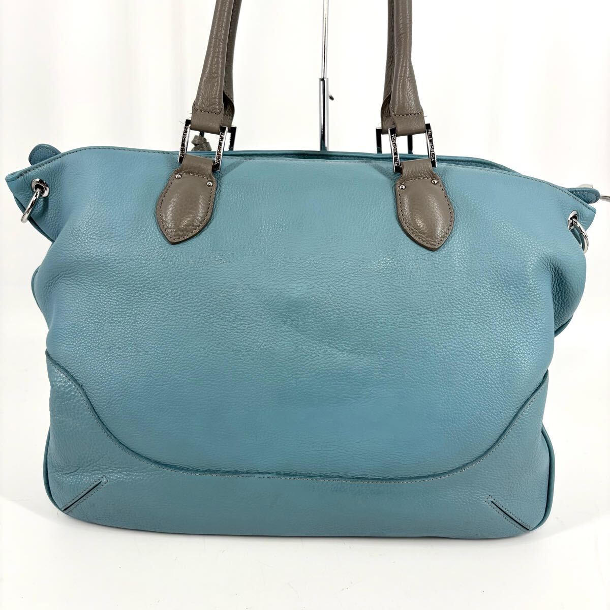 ●美品/希少色!!! PELLE MORBIDA ペッレモルビダ トートバッグ ハンド ショルダー ビジネス 2way 斜め掛け メンズ ライトブルー pc A4 革