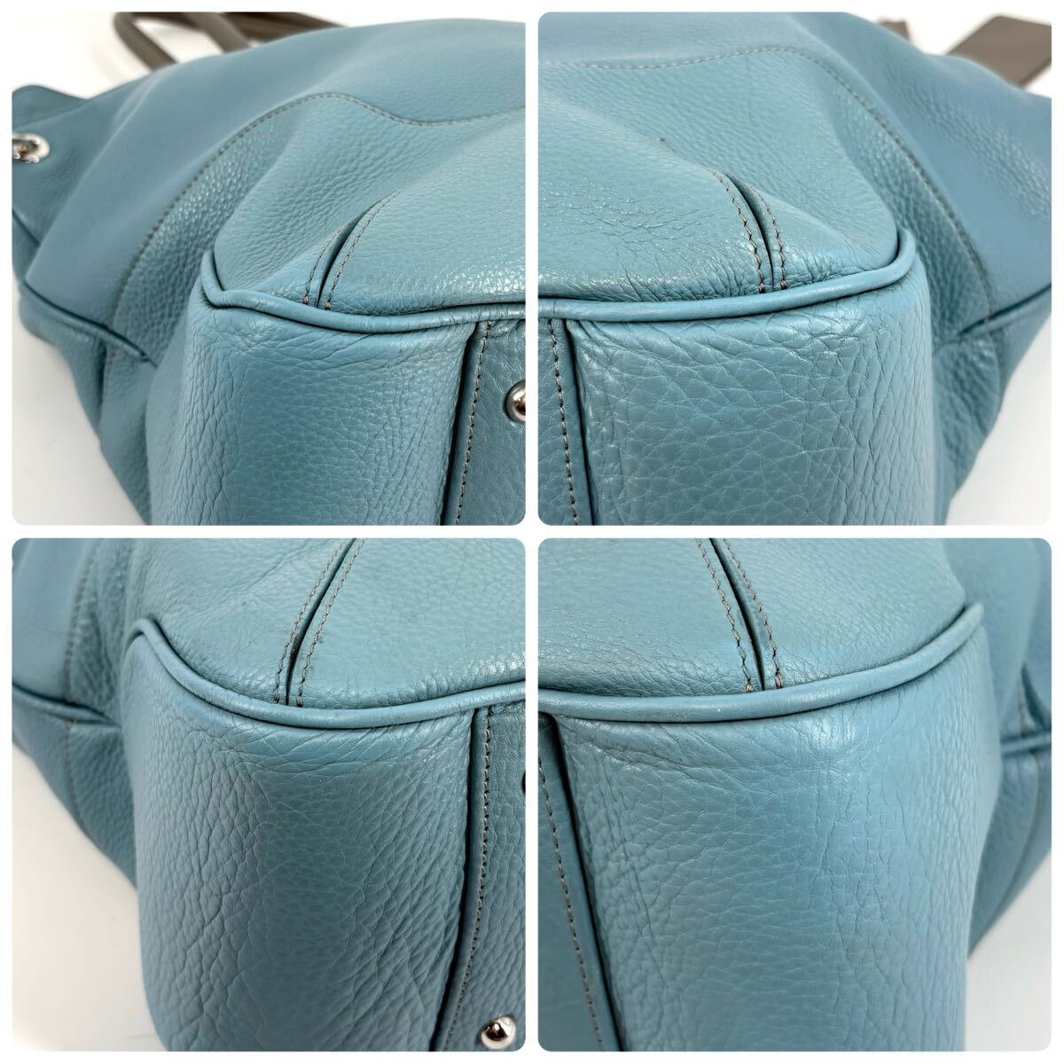 ●美品/希少色!!! PELLE MORBIDA ペッレモルビダ トートバッグ ハンド ショルダー ビジネス 2way 斜め掛け メンズ ライトブルー pc A4 革