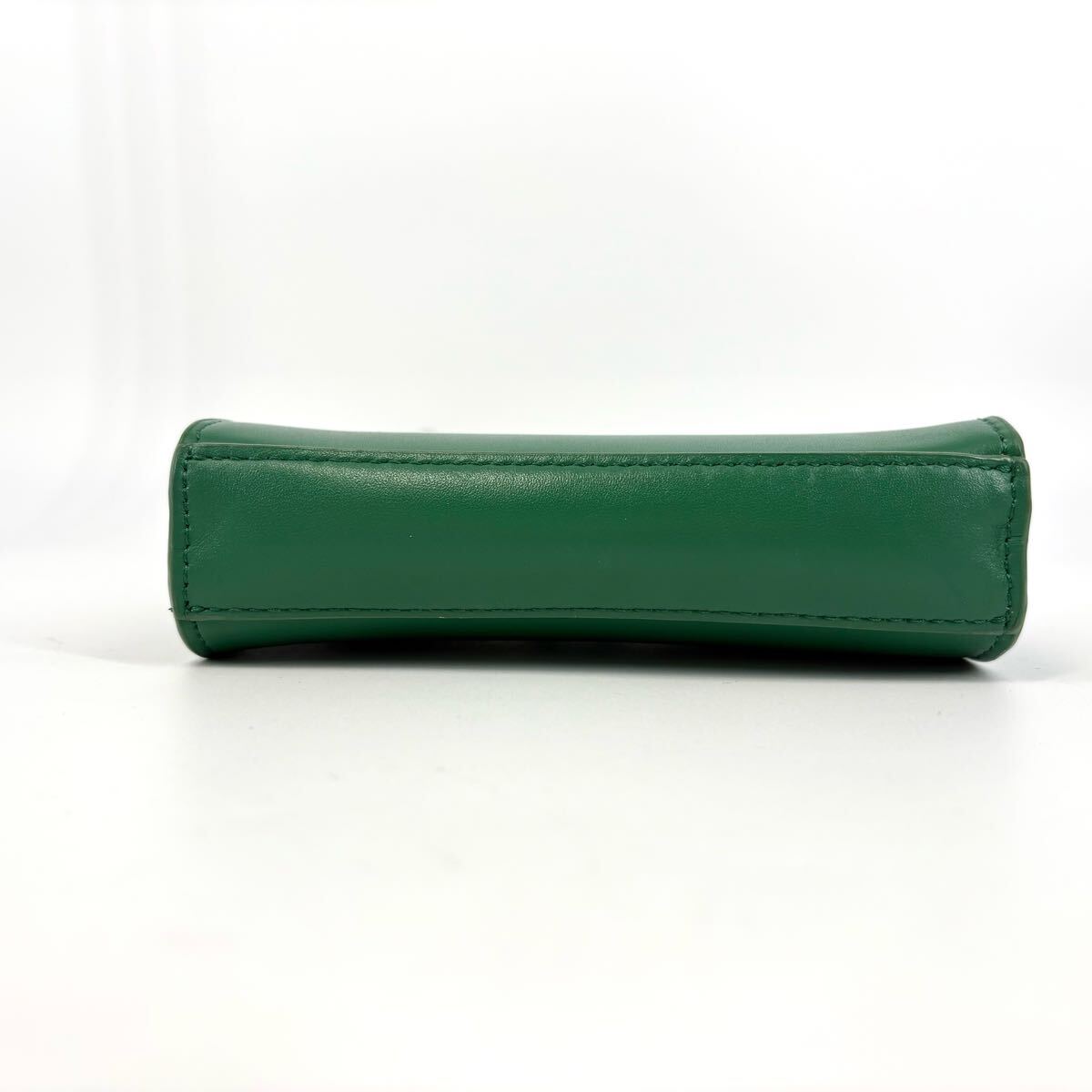 ●極美品 JIL SANDER ジルサンダー タングル スモール ショルダーバッグ サコッシュ 斜め掛け ビジネス メンズ レザー 革 グリーン 緑 