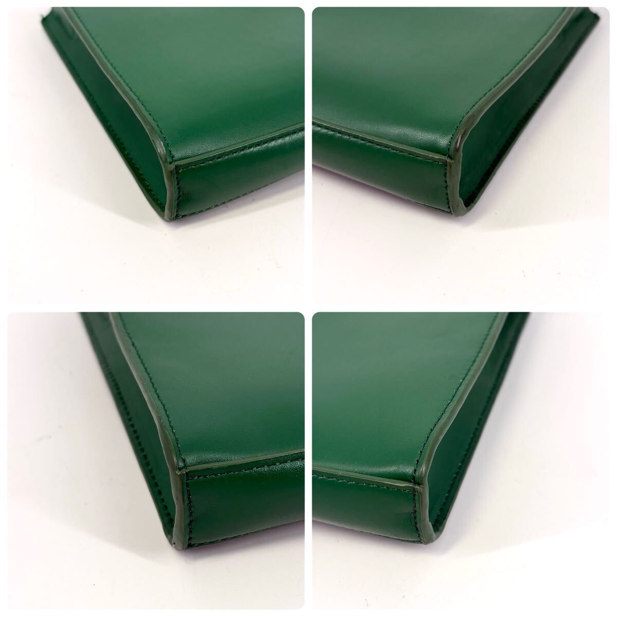 ●極美品 JIL SANDER ジルサンダー タングル スモール ショルダーバッグ サコッシュ 斜め掛け ビジネス メンズ レザー 革 グリーン 緑 