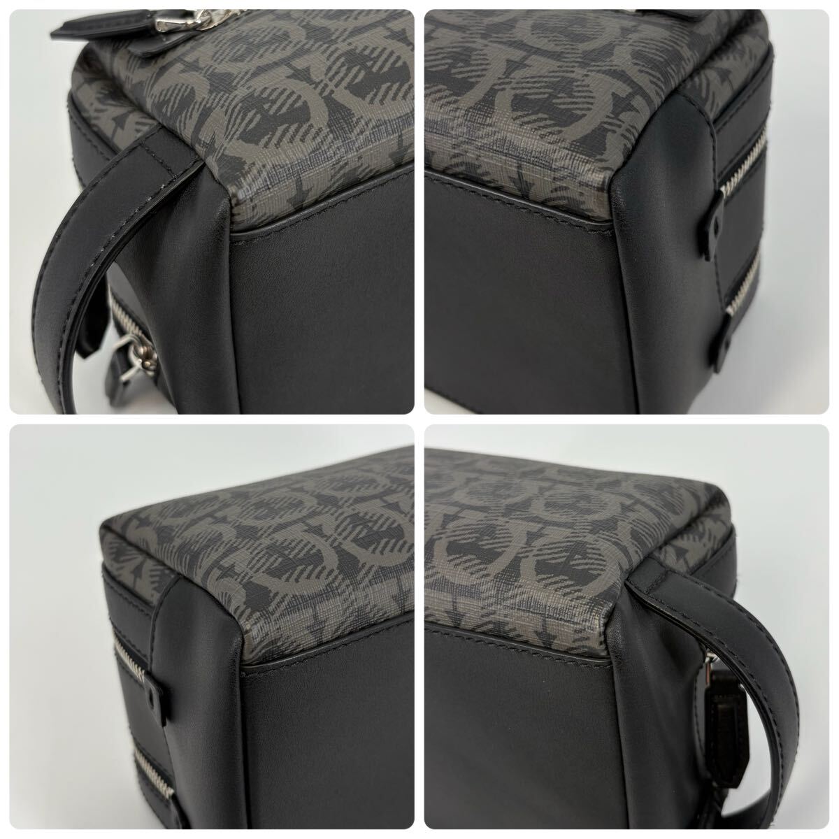 現(xiàn)行/未使用級!!! Salvatore Ferragamo フェラガモ セカンドバッグ ハンド クラッチ ダブルファスナー ガンチーニ メンズ ビジネス レザー