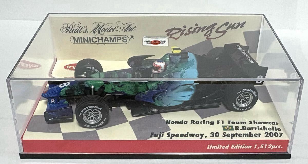 ミニチャンプス Rising Sun 1/43 ホンダ Racing F1 2007 ショーカー アースドリーム No.8 R.バリチェロ 2007 日本GP FUJI SPEEDWAY 限定品