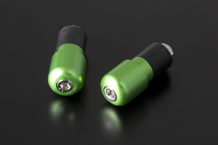 汎用バーエンド 左右セット　3号　緑 バイクパーツセンター_画像1