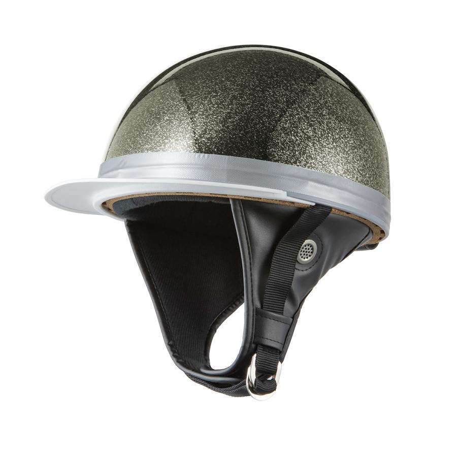 ヘルメット コルク半キャップ ブラックラメ KC-029L 新品 白ツバ SG規(guī)格適合適合 PSCマーク取得 バイクパーツセンター