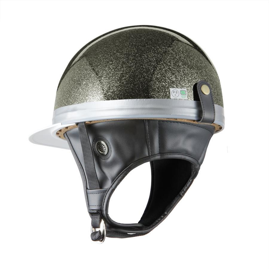 ヘルメット コルク半キャップ ブラックラメ KC-029L 新品 白ツバ SG規(guī)格適合適合 PSCマーク取得 バイクパーツセンター