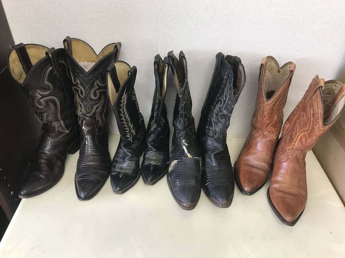 1065　ウエスタンブーツまとめ?。醋悭互氓取ˉ籁％螗譬`ジ　革　VIBRAM TonyLama DANPOST 　シューズ　※傷?破れあります