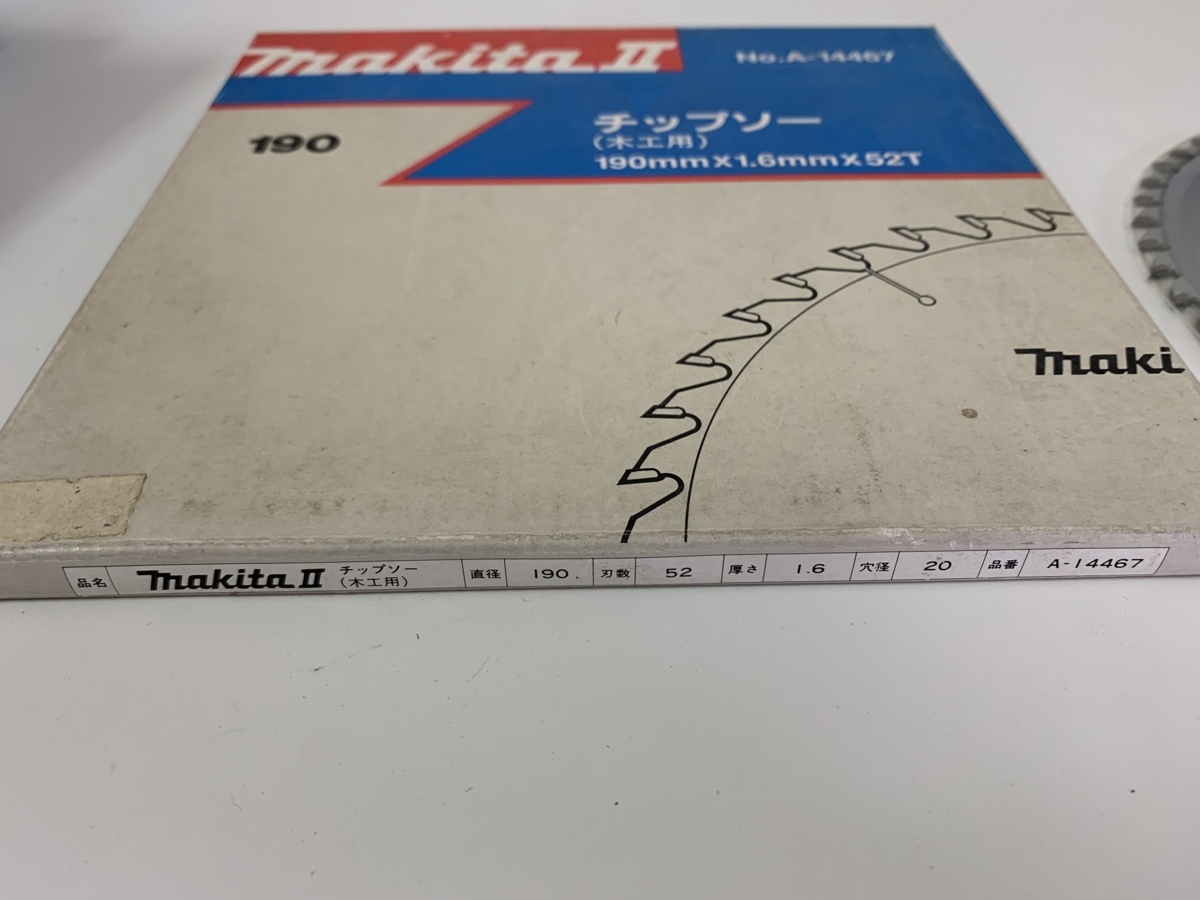 【新品】makitaⅡ　マキタ　チップソー　木工用　190ｍｍ×1.6ｍｍ×52T　No.A-14467　MAX8250RPM　