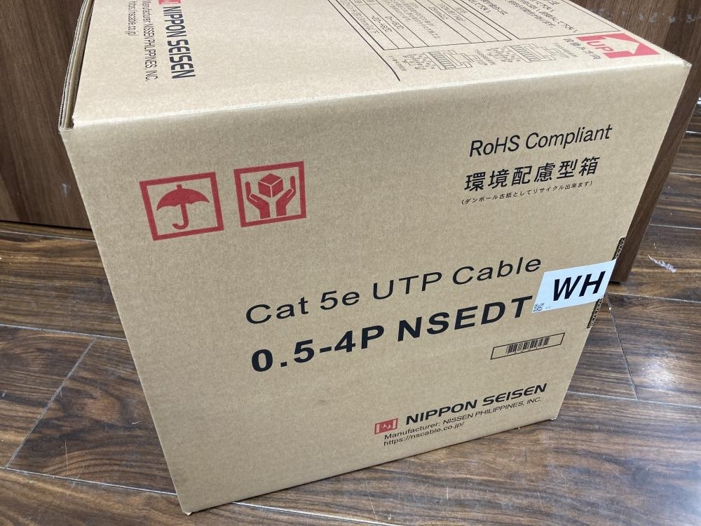 未使用品　日本製線　cat5e 300m (WH)① 日本製線 Cat5e UTPケーブル 300m 0.5-4P NSEDT LB ライト