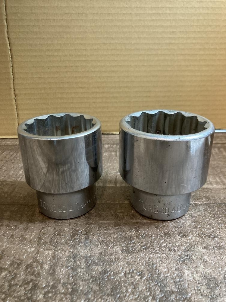 020?おすすめ品?1円出品?トネ　TONE 12角ソケット　差込角19.0　2個(gè)セット トネ　6D　41/46　現(xiàn)狀品