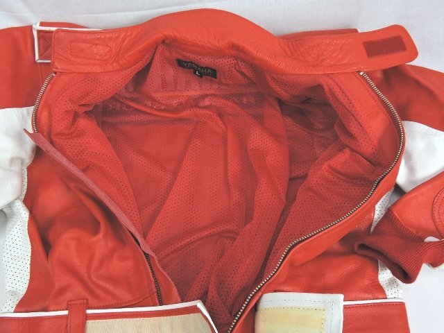 【中古】YAMAHA レーシングスーツ レザースーツ Lサイズ 牛革 赤 日本制