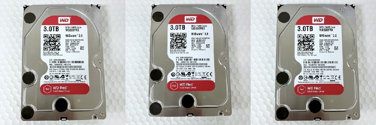 同梱可 43544h WESTERN DIGITAL WD30EFRX 3TB 3個(gè)セット 3.5インチ HDD ハードディスク NAS【即日出荷/引取可】