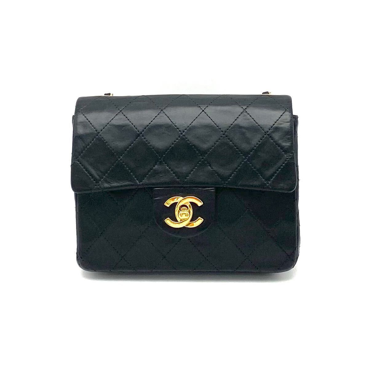 1 иен хорошая вещь CHANEL Chanel Mini matelasse Turn блокировка здесь Mark овчина цепь сумка на плечо eH0561H