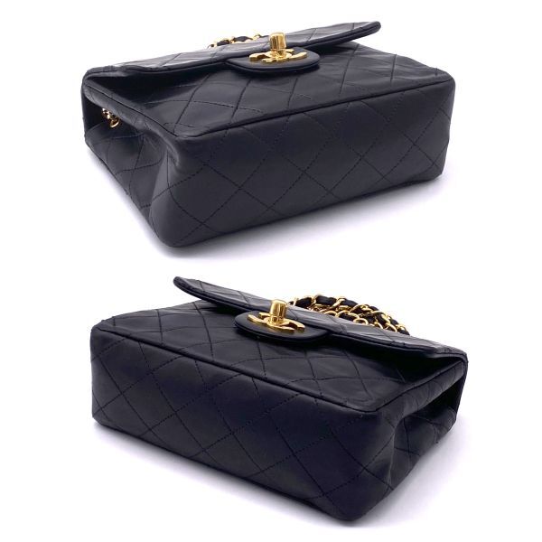 1円 良品 CHANEL シャネル ミニ マトラッセ ターンロック ココマーク ラムスキン チェーン ショルダー バッグ eH0556H
