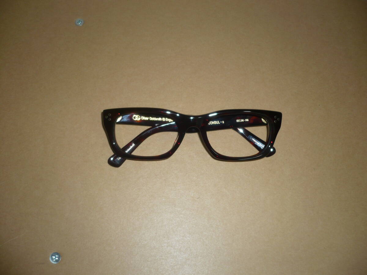 Oliver Goldsmith VICE CONSUL-s Dark Tortoiseshell 新品同様 日本製 10金 3ピン 8mm生地 ピーターセラーズ ピンクパンサー_画像1