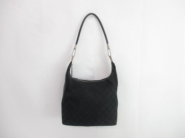 中古 グッチ GUCCI ワンショルダー GGキャンバス ブラック レディース