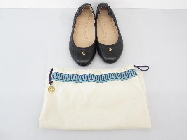 優(yōu)良品 トリーバーチ TORY BURCH バレエシューズ フラットシューズ 8C 25cm相當(dāng) レザー 靴 レディース