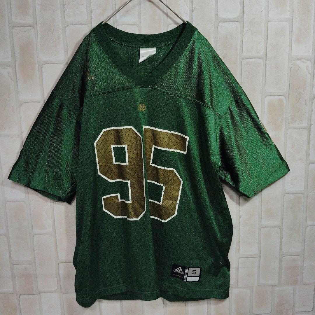 アディダス　adidas　Tシャツ　半袖　ユニフォーム　緑　ノートルダム大學(xué)