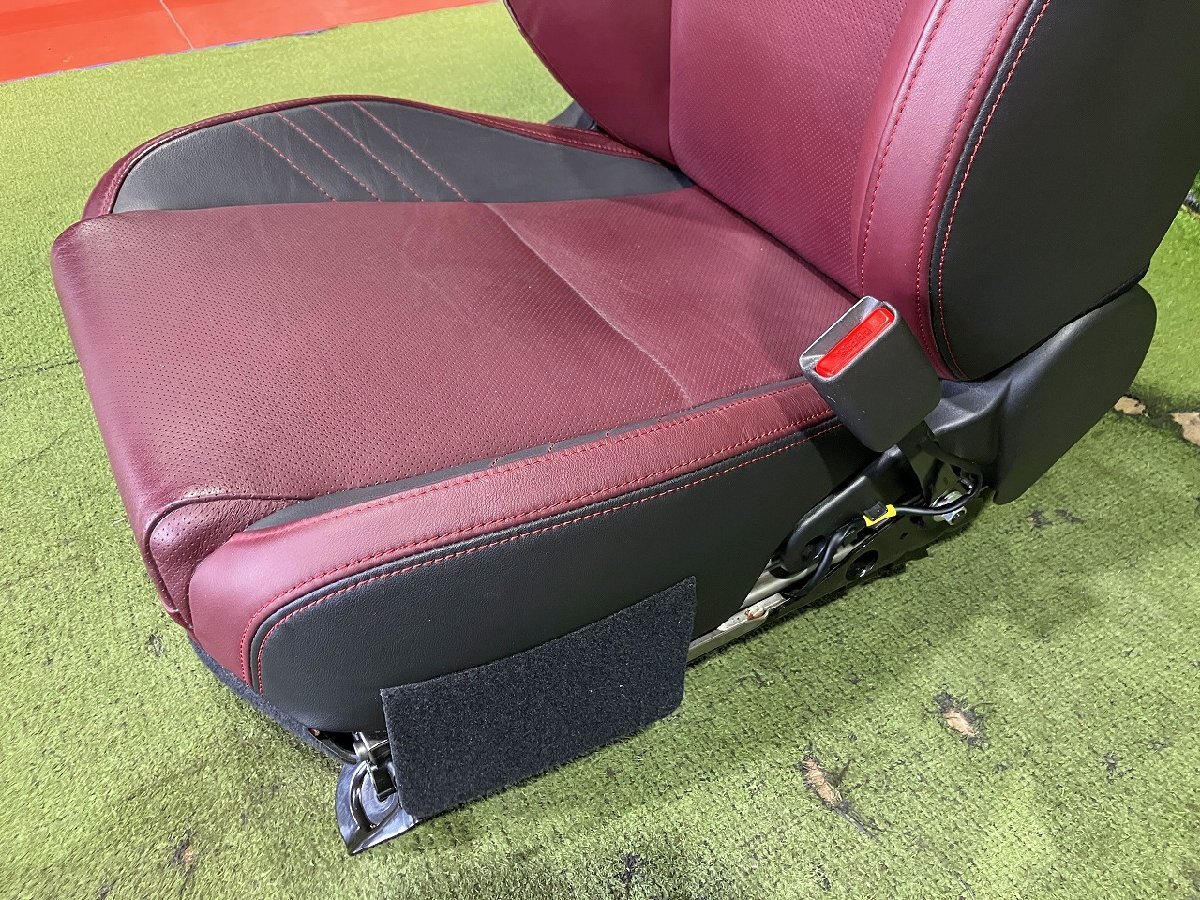 Y管理78320 H28 レヴォーグ VMG】☆茶 レザー 運(yùn)転席 ドライバーズ シート 電動(dòng)パワー シートヒーター付 STiロゴ入 赤ステッチ☆