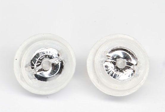 【質(zhì)屋出品】 ピアス K14WG ダイアモンド 3石 0.02ct 0.02ct 両耳 三日月型　(02540)