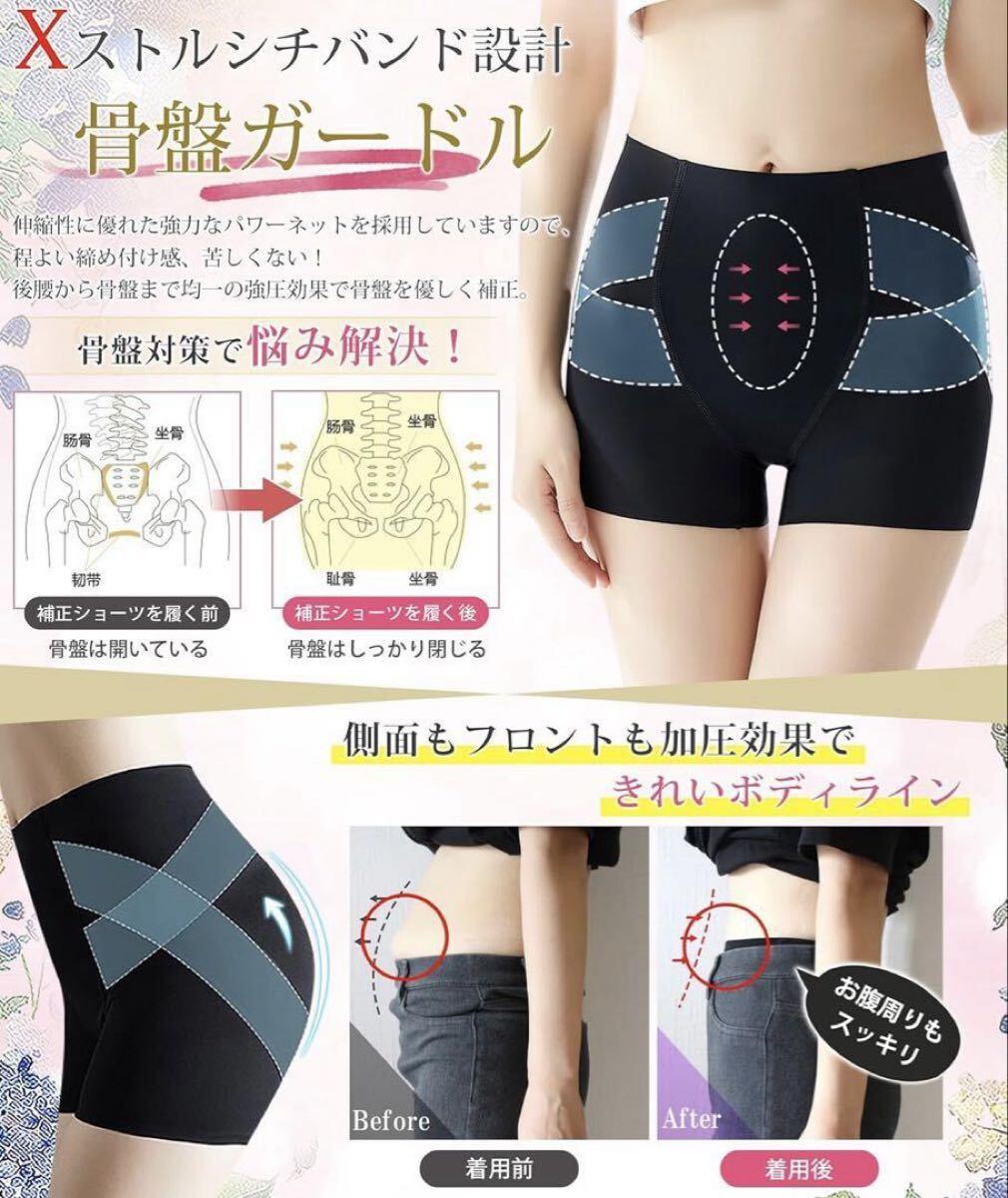 骨盤ガードル ブラック 2枚 ガードル 補(bǔ)正下著 ヒップアップ Mサイズ 産后 cpzok9