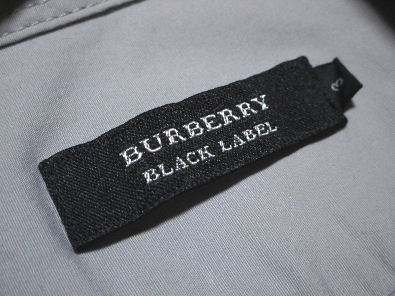 【バーバリーブラックレーベル】 前立ストライプ　半袖シャツ　袖2WAY　サイズ3（L） BURBERRY BLACK LABEL　三陽(yáng)商會(huì)