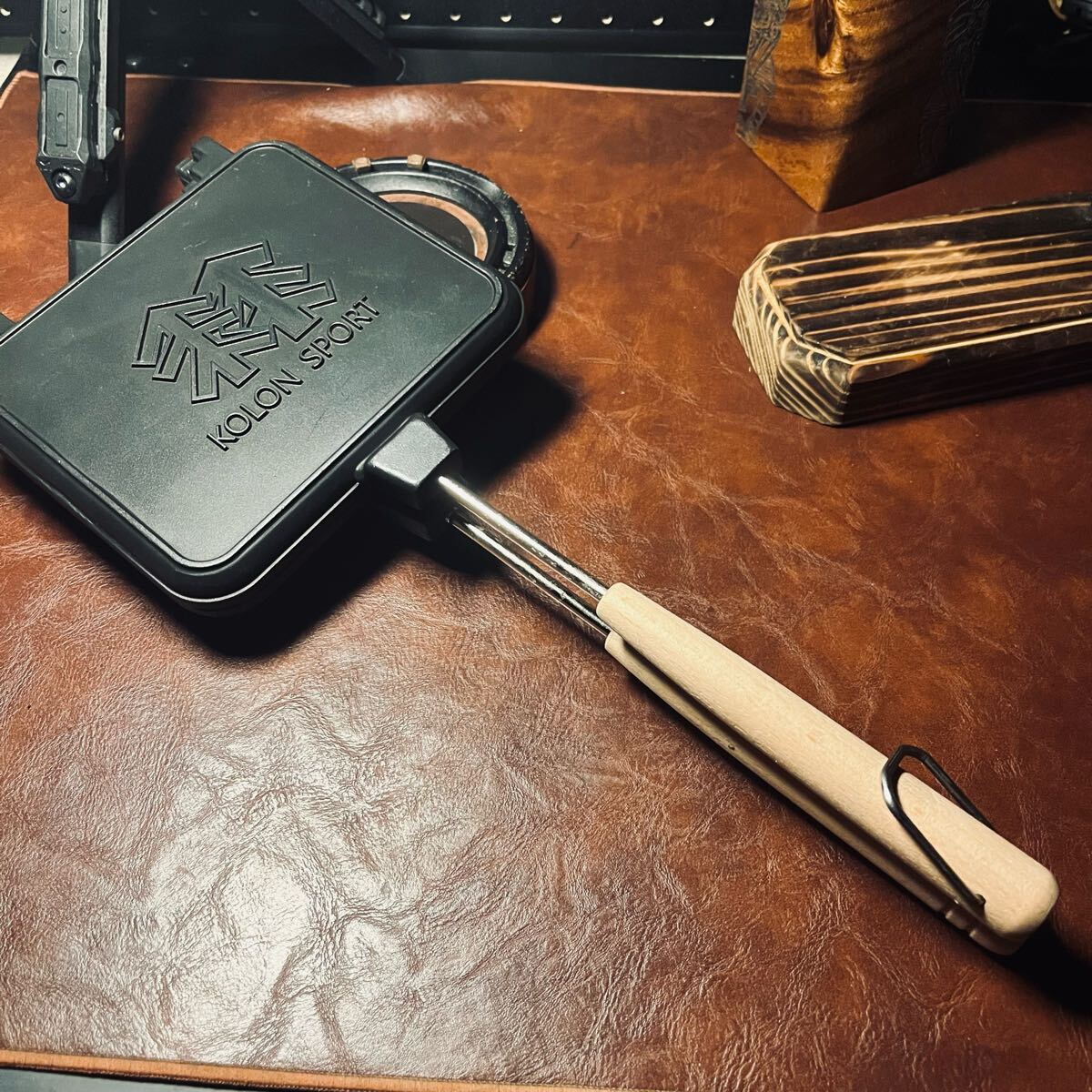 新品 直火ホットサンドパン ダブルタイプ　上下分離式　キャンプ　バーベキュー アウトドア　野外登山　14x14cm