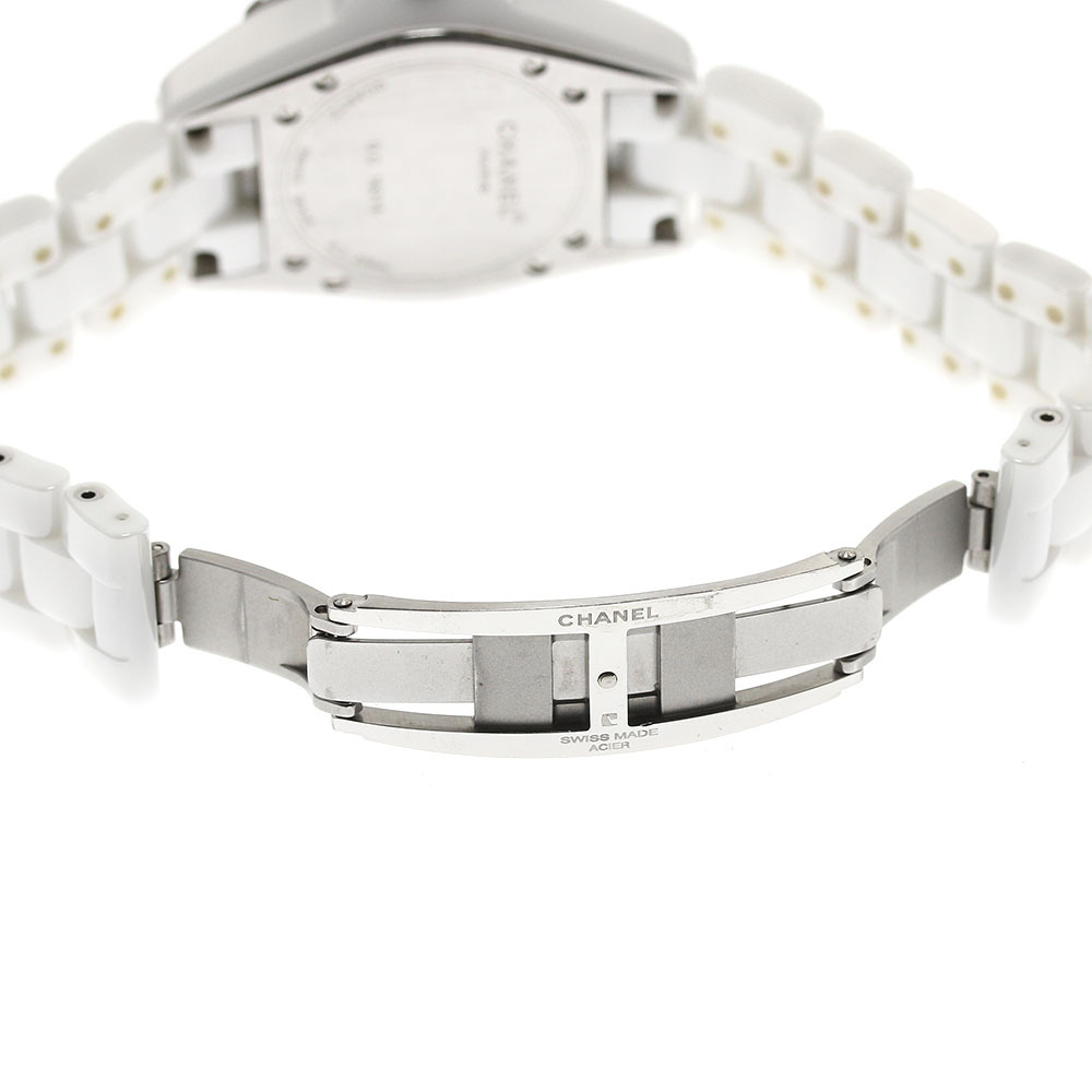 シャネル CHANEL H0967 J12 ダイヤベゼル 白セラミック デイト クォーツ レディース _892264