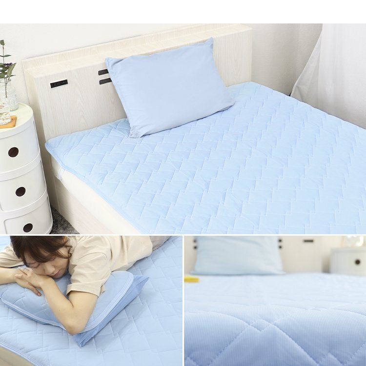ひんやり敷きパッド 夏 冷感 ダブル 吸水速干 クールマット 冷卻マット ひんやり クール 寢具 安眠 快眠 お晝寢 夏対策 暑さ対策
